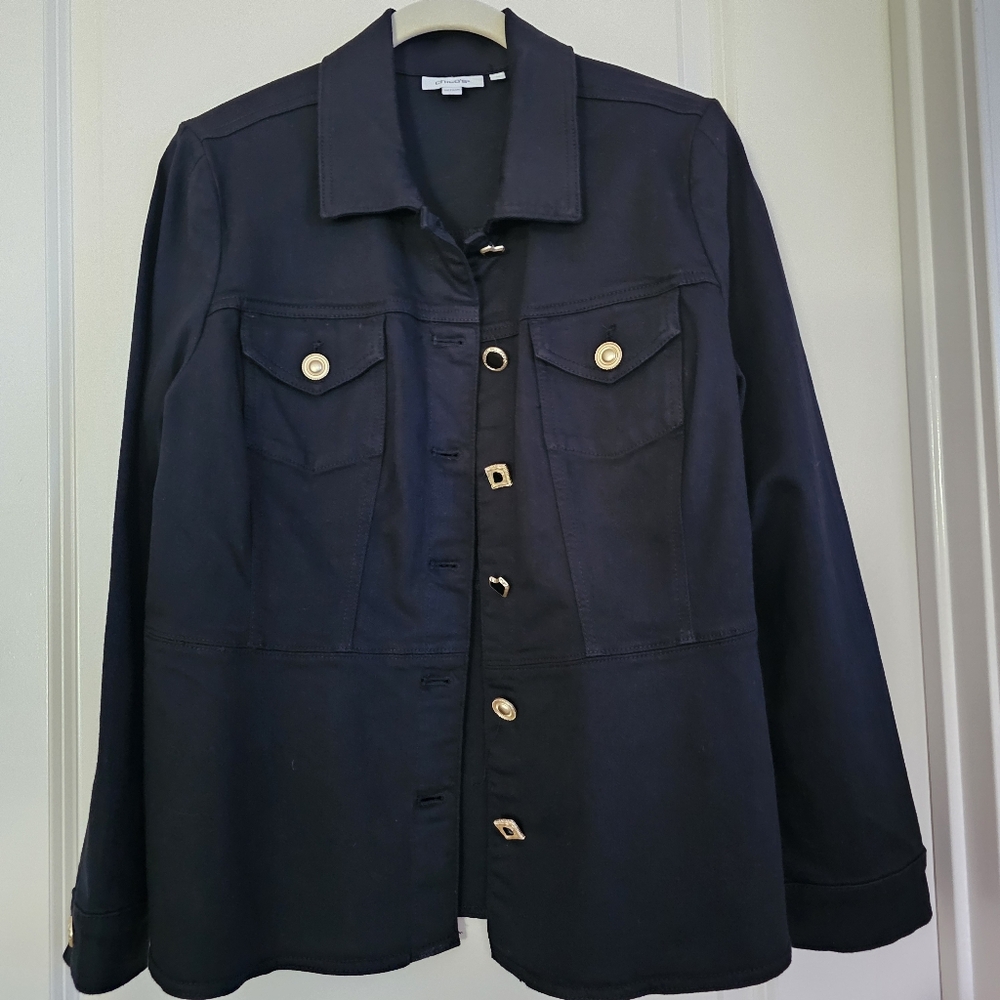 Chico's Black Peplum Jacket - 14-16 (Chico's Size 3 Never Worn) - Picture 5 of 5